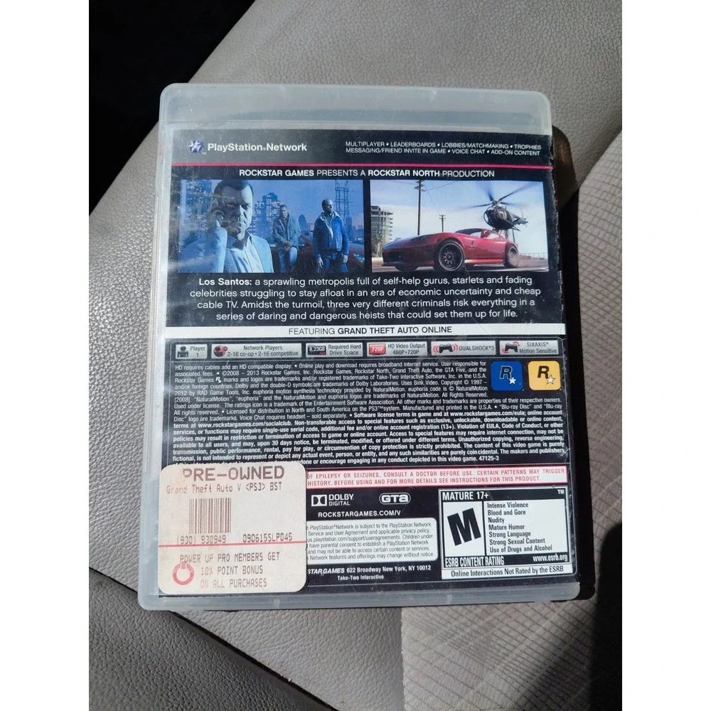 Grand Theft Auto V PlayStation 3 2013 GTA 5 PS3 Complete Manual Blimp Code